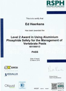 Aluminium Phosphide certificate